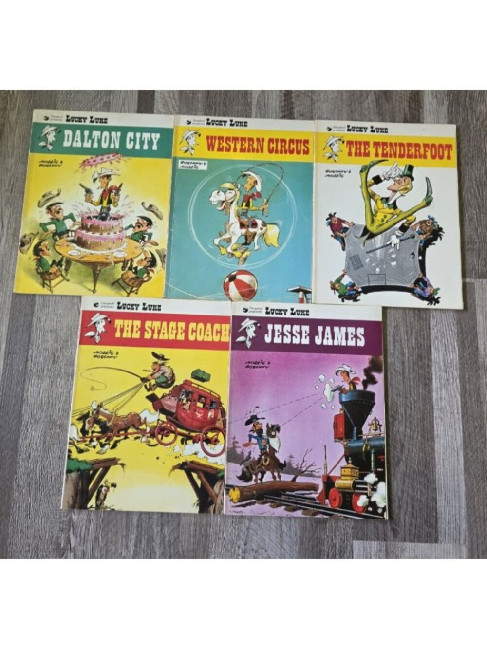 Lucky Luke Vintage Comic Books Set of 5 Softcover Brockingham Press 1972-1974